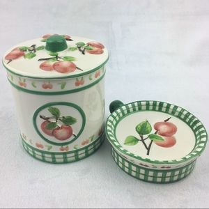 Cherries Gingham Pillar Candle Tray & Container